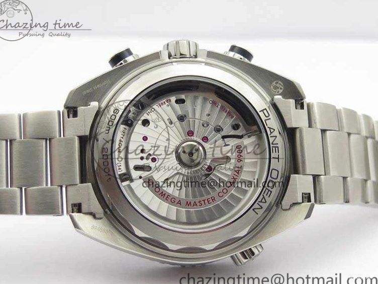 0513 Planet Ocean Master Chrono SS OM 1:1 Best Edition Black Dial On SS Bracelet A9900 V Fashionable 8113